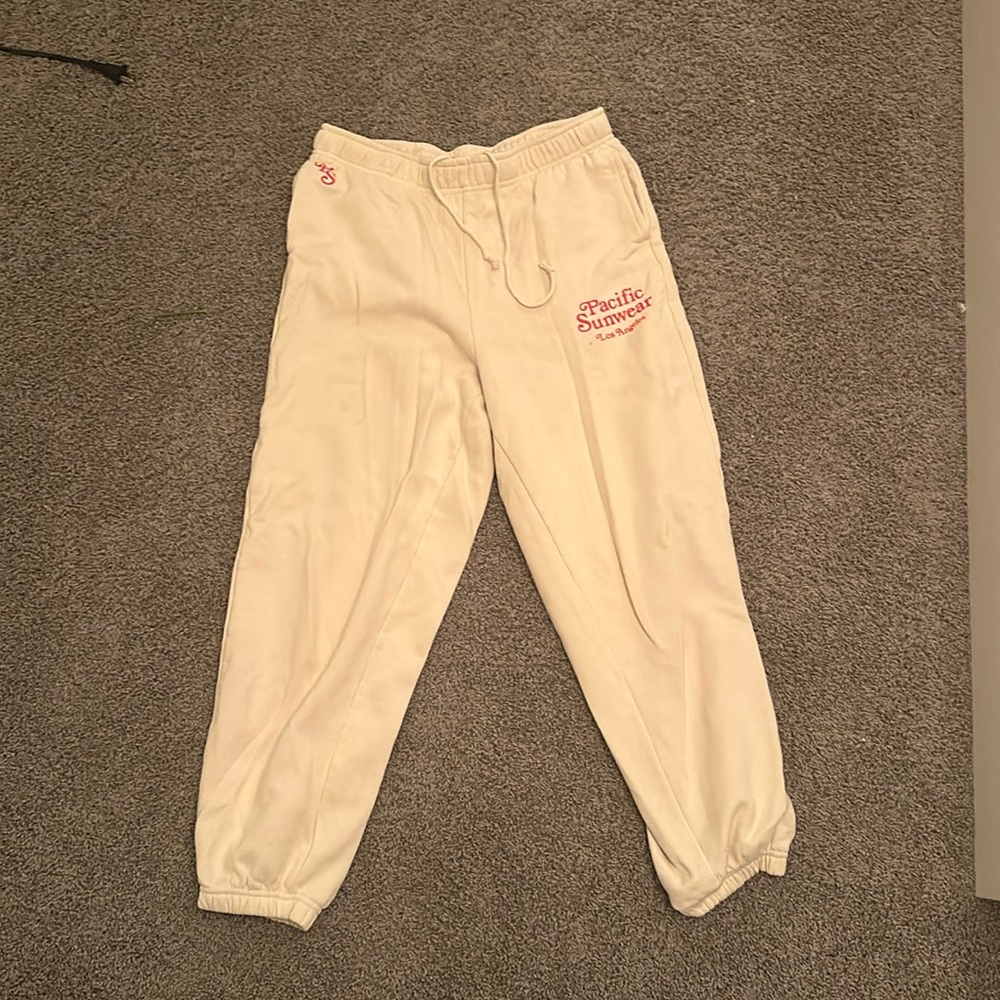 Pacsun cream and red pacific sunwear joggers